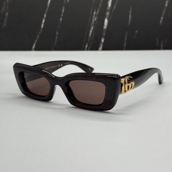 NEW GG1827S 002 GUCCI SUNGLASSES DARK HAVANA WOMEN EYEWEAR GUCCI - Picture 5 of 14